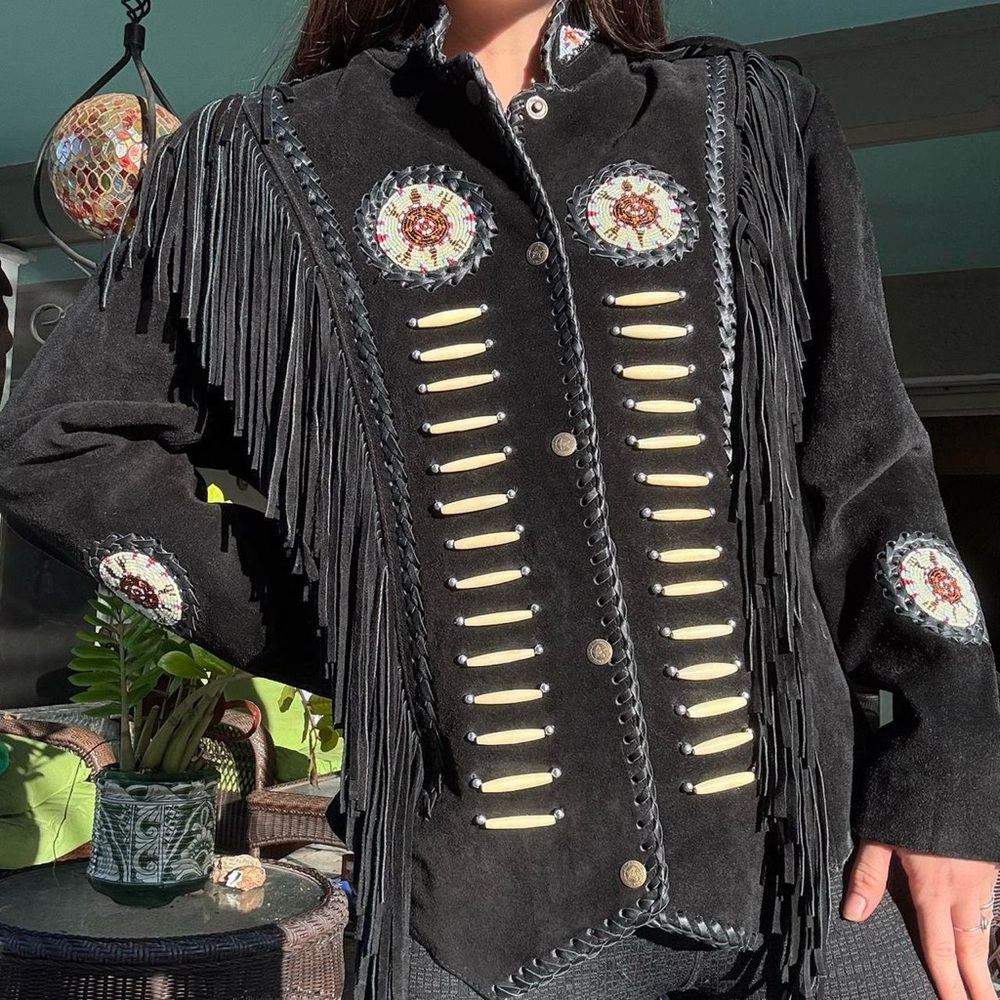 Vintage Western Suede Fringe Jacket - Picture 3 of 6